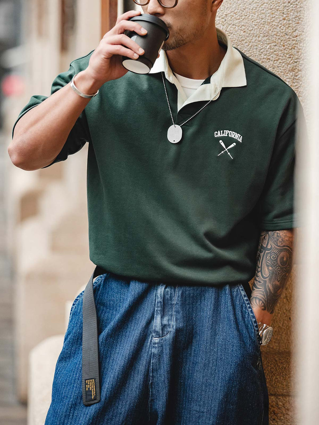 グリーンラガーシャツ｜カリフォルニアプリントデザイン