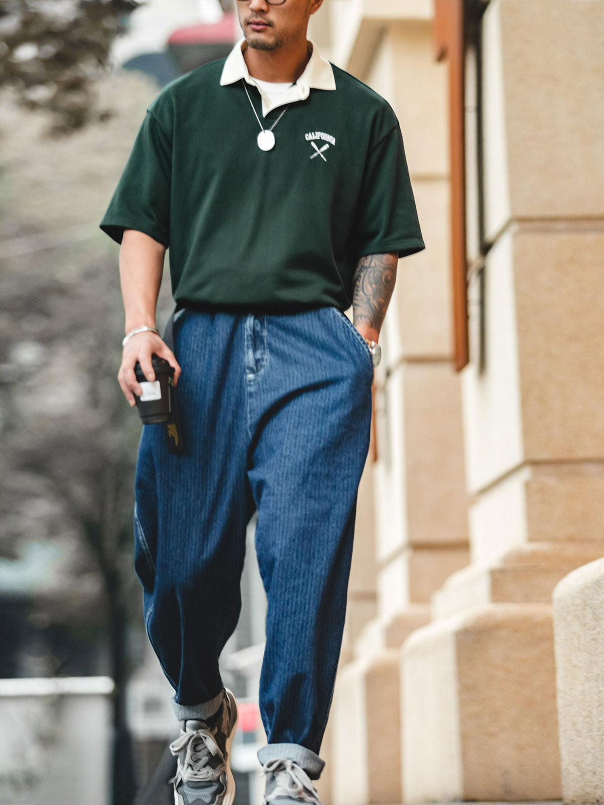 グリーンラガーシャツ｜カリフォルニアプリントデザイン