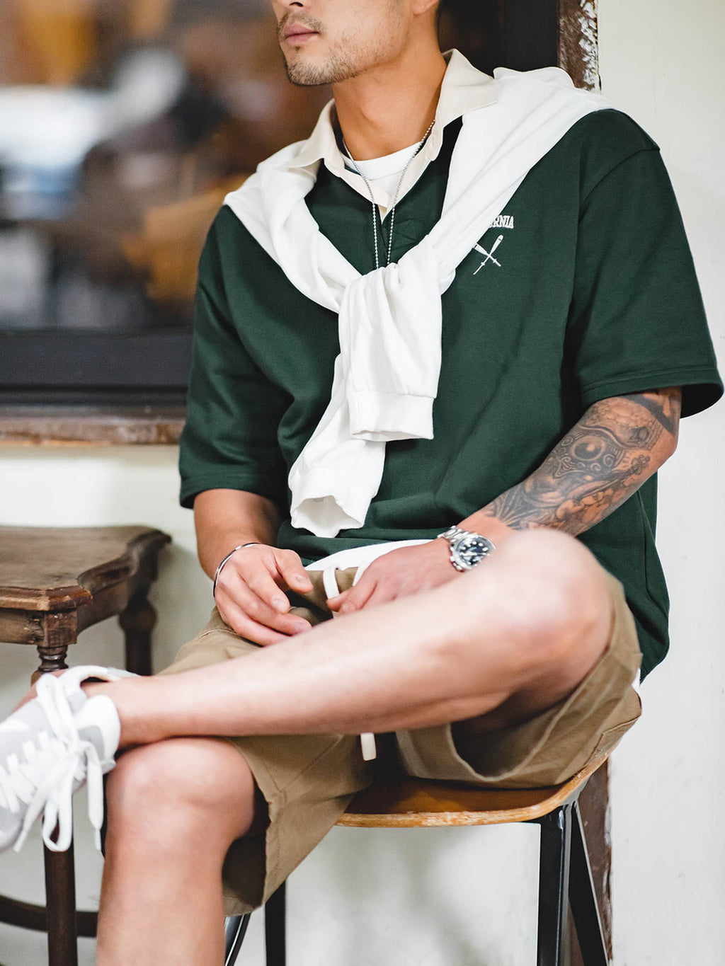 グリーンラガーシャツ｜カリフォルニアプリントデザイン