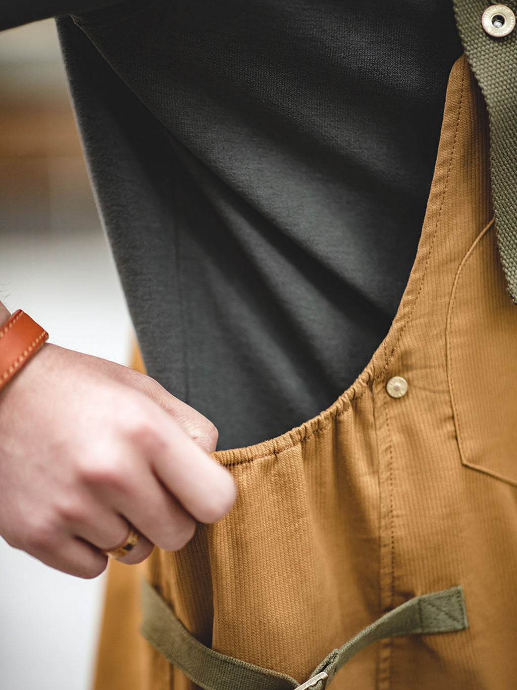 タケ ベージュ ワークオーバーオール