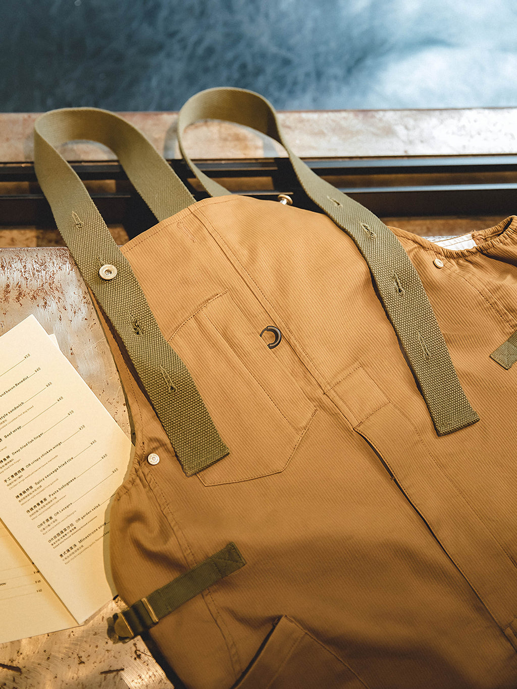 タケ ベージュ ワークオーバーオール