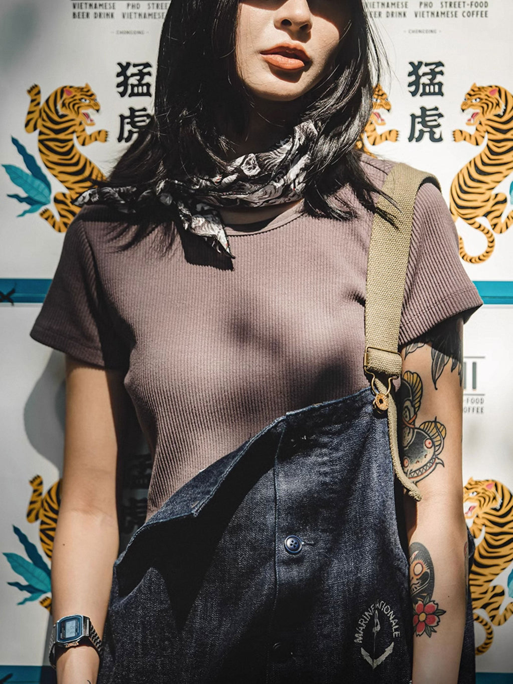 カイ インディゴ セルビッジ デニムオーバーオール