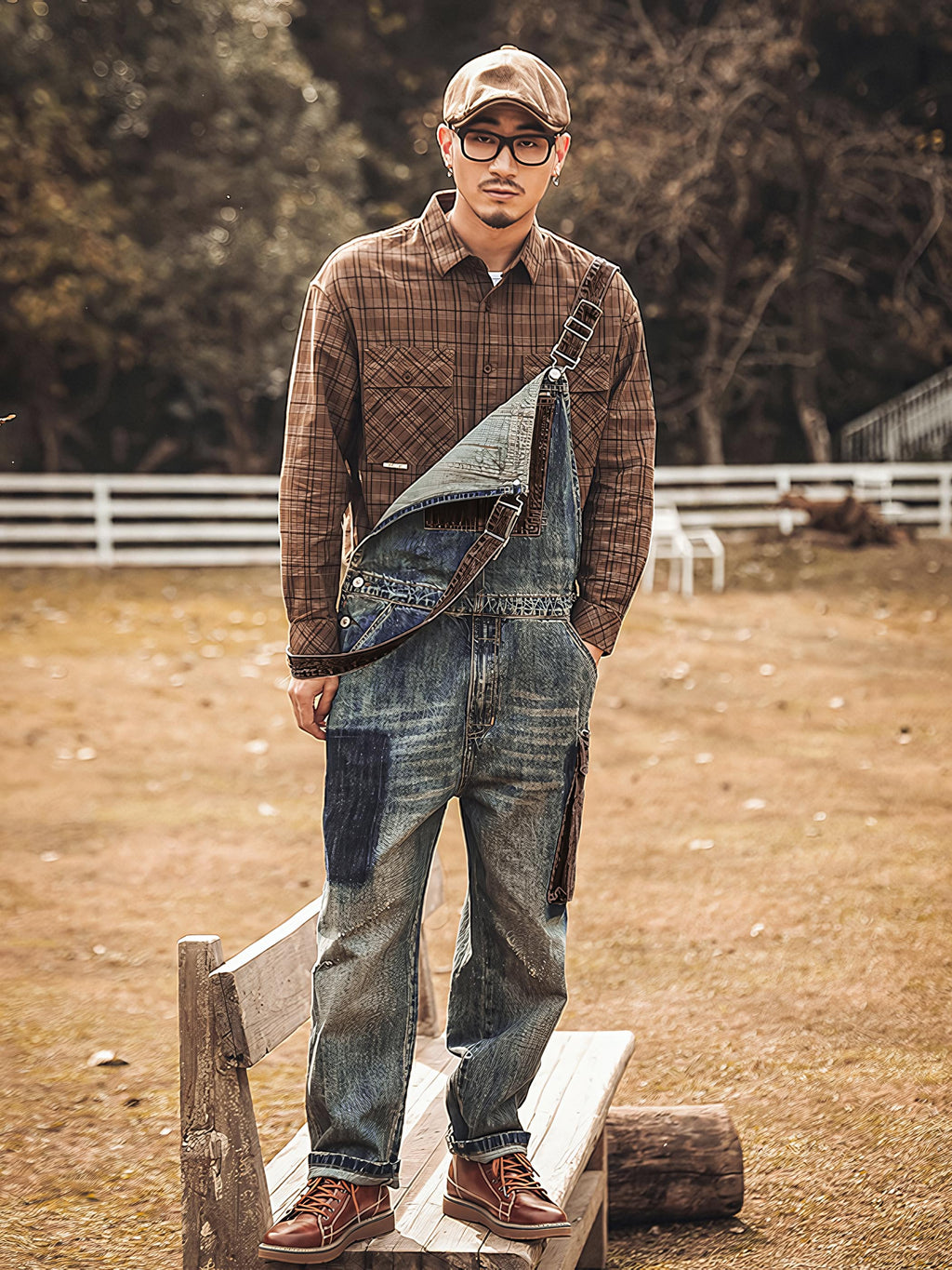 ダイチ インディゴ ダメージデニム オーバーオール