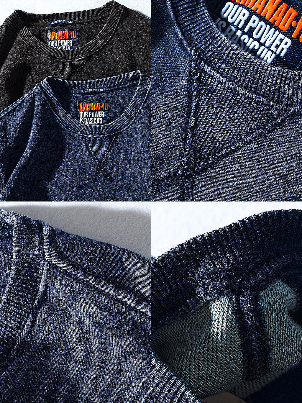 レン ヴィンテージウォッシュクルーネックスウェットシャツ