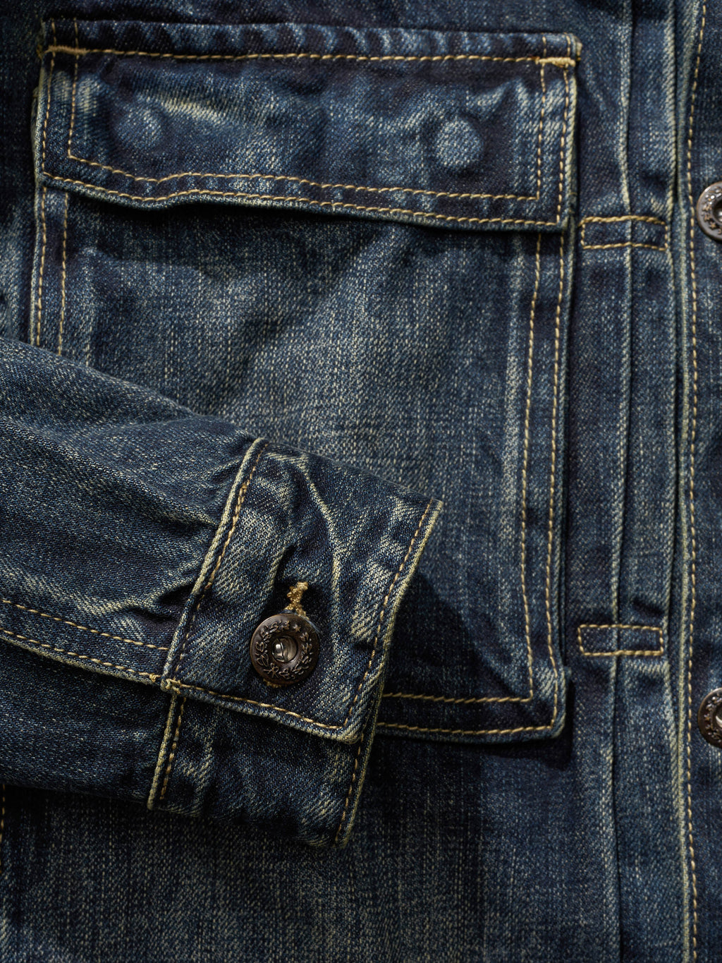 ブルーリクミリタリーデニムジャケット