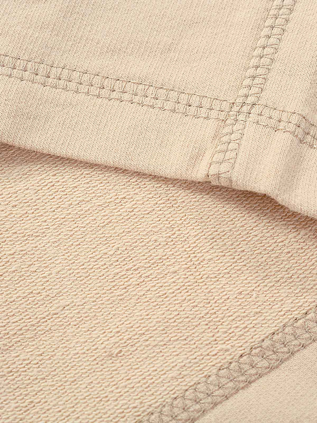 メンズ コットンショートパンツ ベージュ 裾ステッチ 高品質縫製