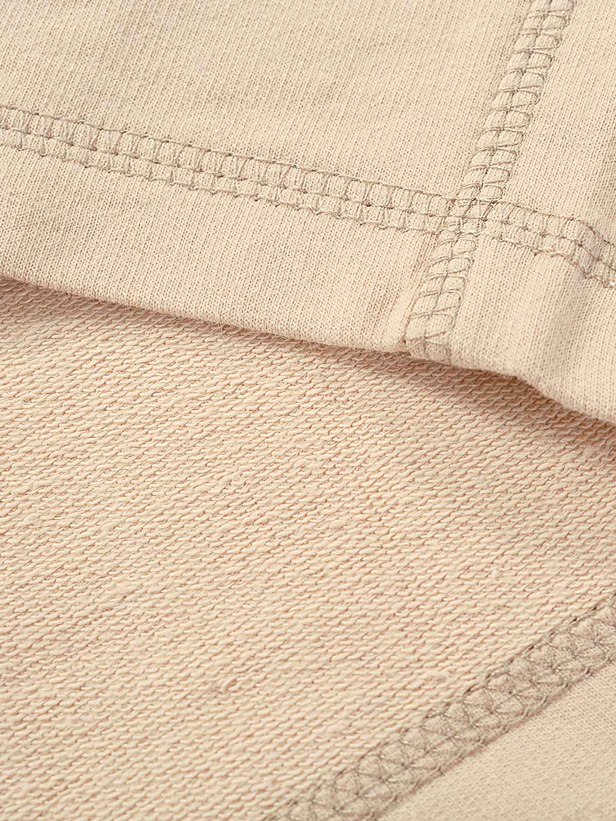 メンズ コットンショートパンツ ベージュ 裾ステッチ 高品質縫製
