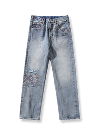 アオイリペアデニムジーンズ