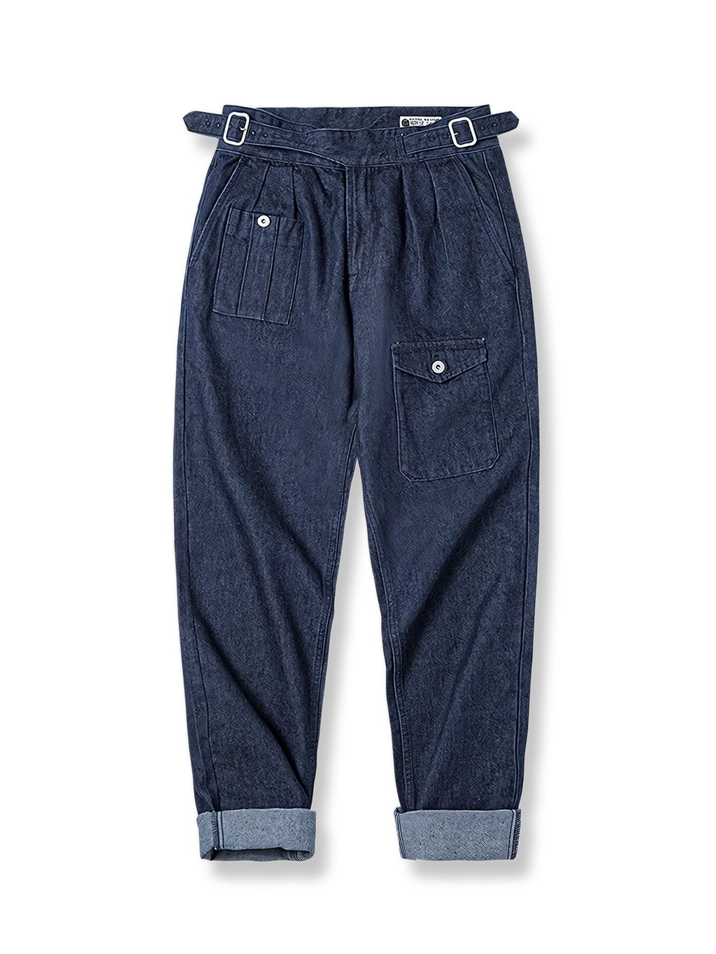 ネイビーソウジワークデニムパンツ