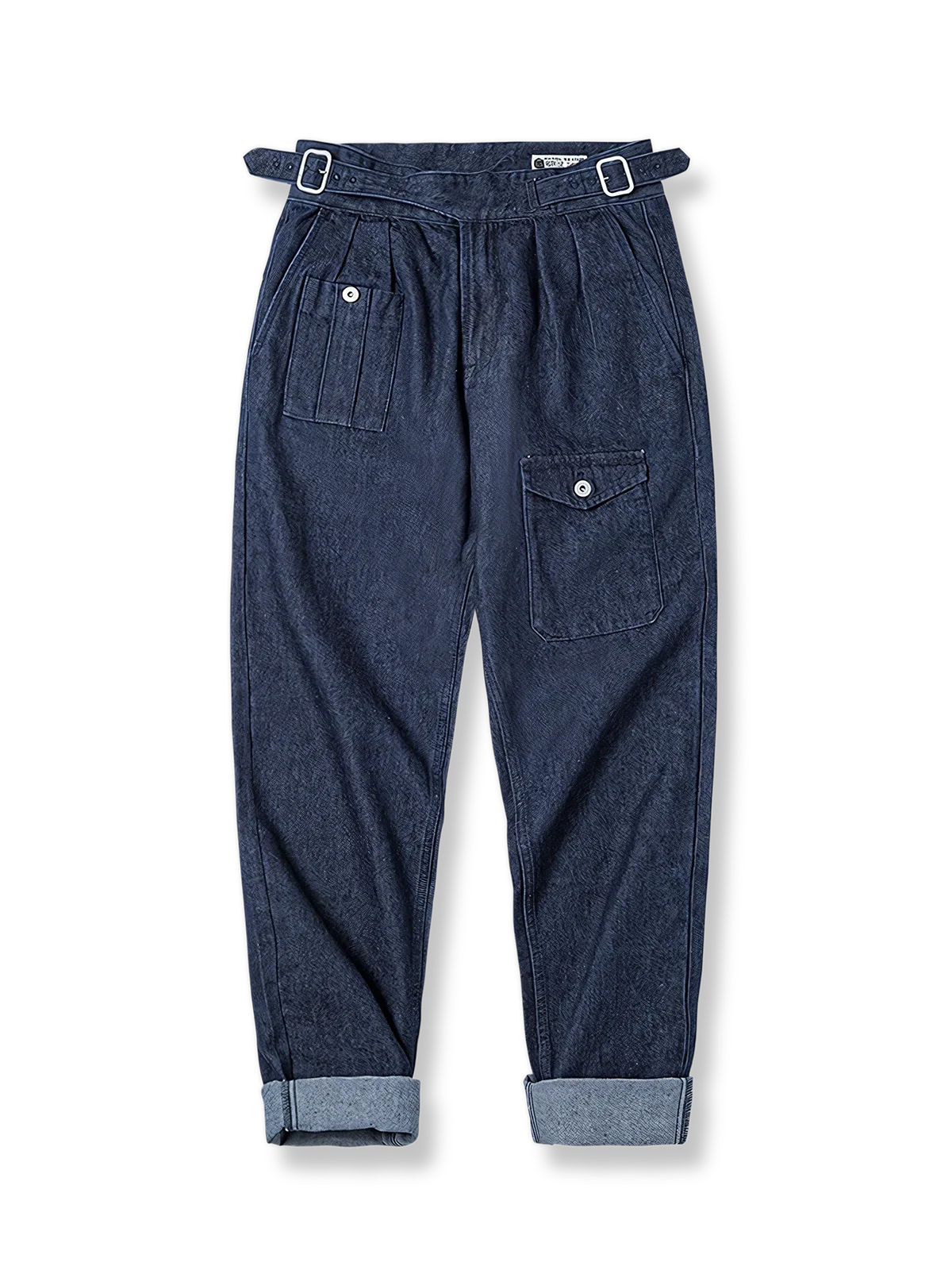 ネイビーソウジワークデニムパンツ