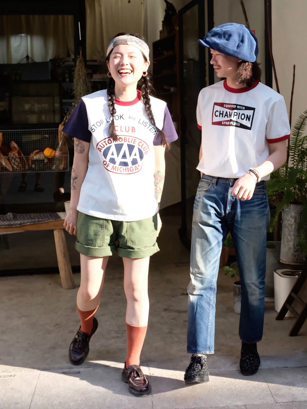 ヴィンテージ風ラグランTシャツ