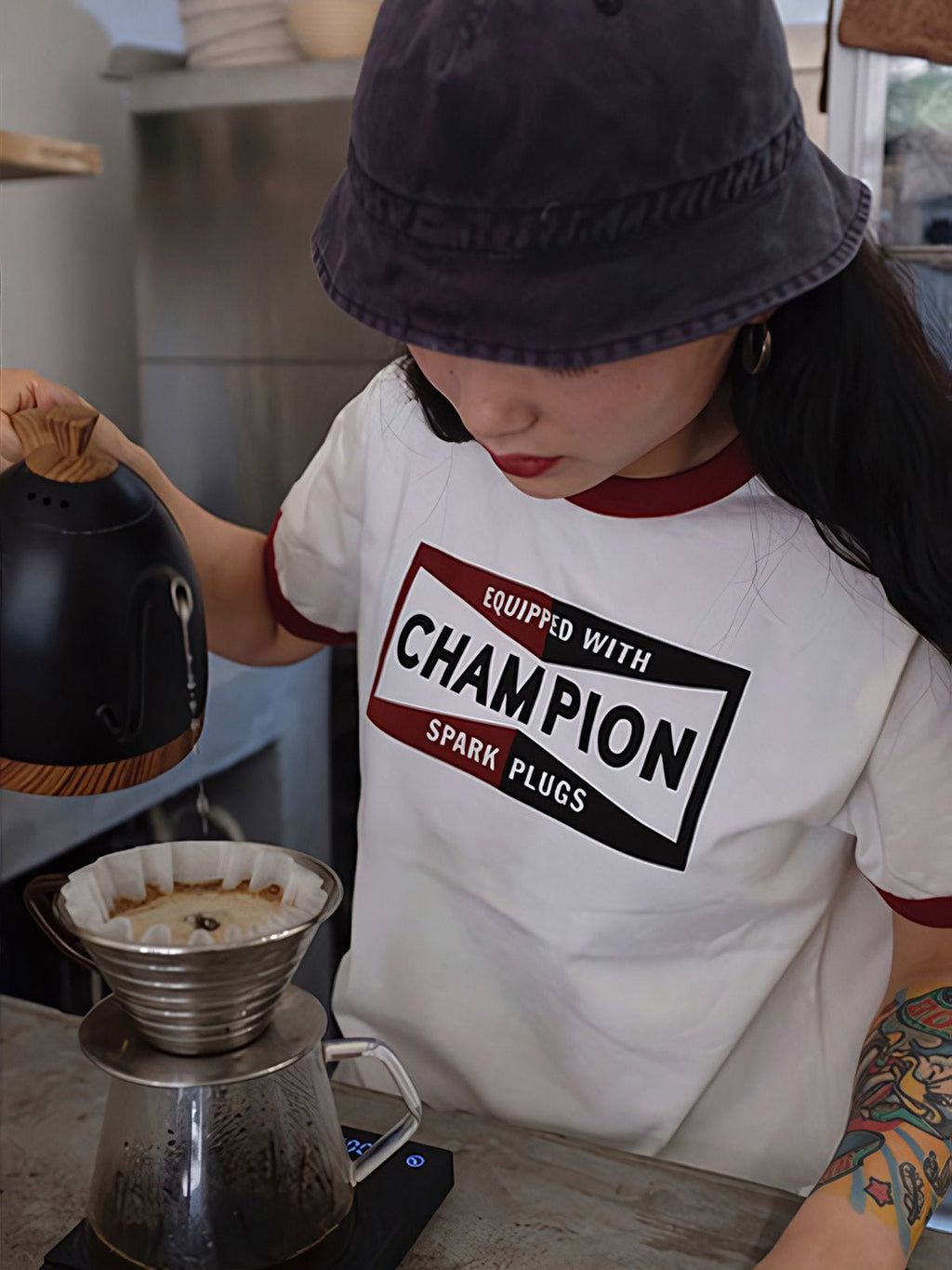 ヴィンテージ風ラグランTシャツ