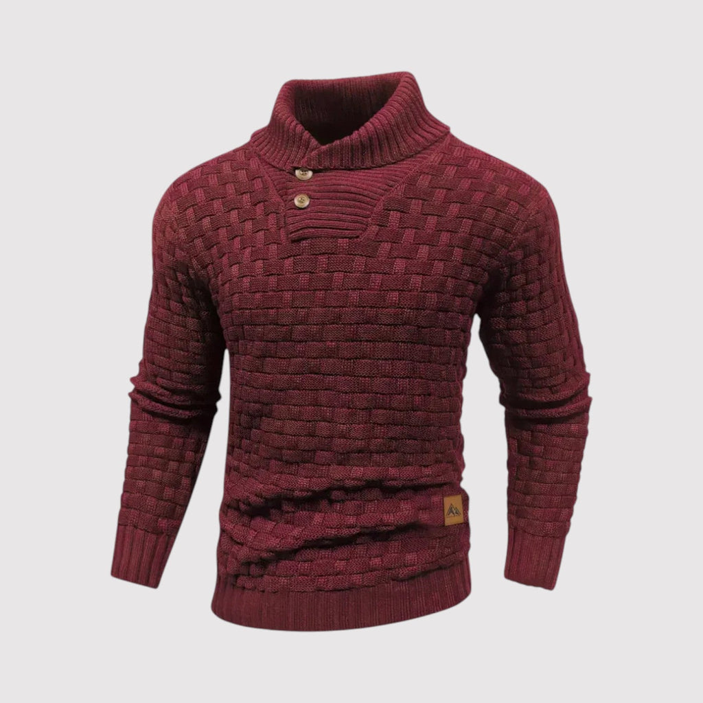 リョウ チェックニット ハイネックセーター