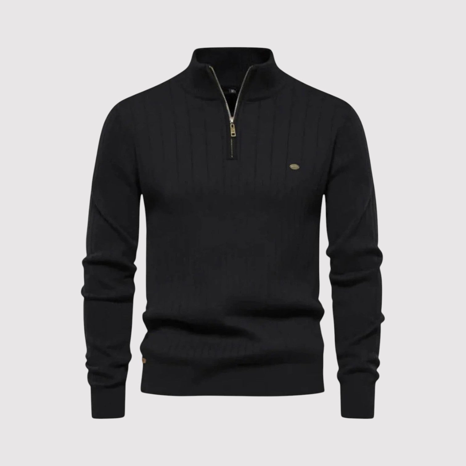 ショウ ハーフジップ リブニット セーター