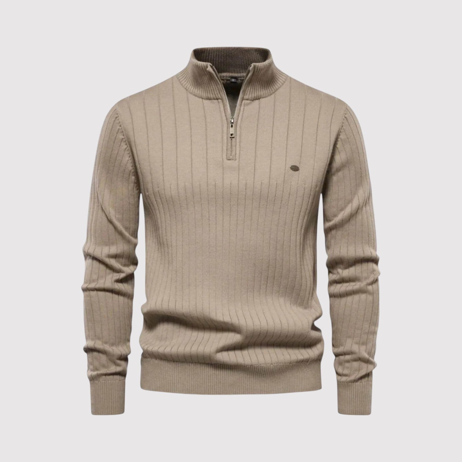 ショウ ハーフジップ リブニット セーター