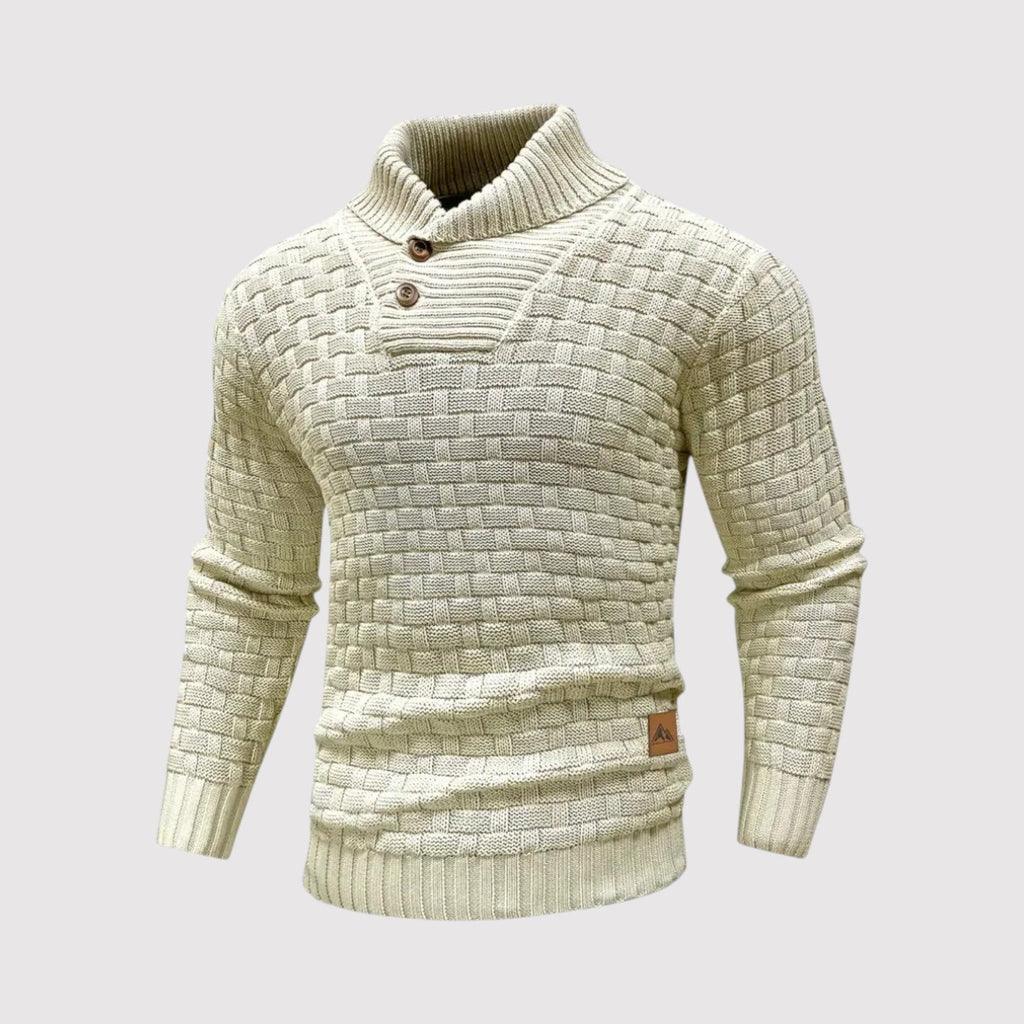 リョウ チェックニット ハイネックセーター