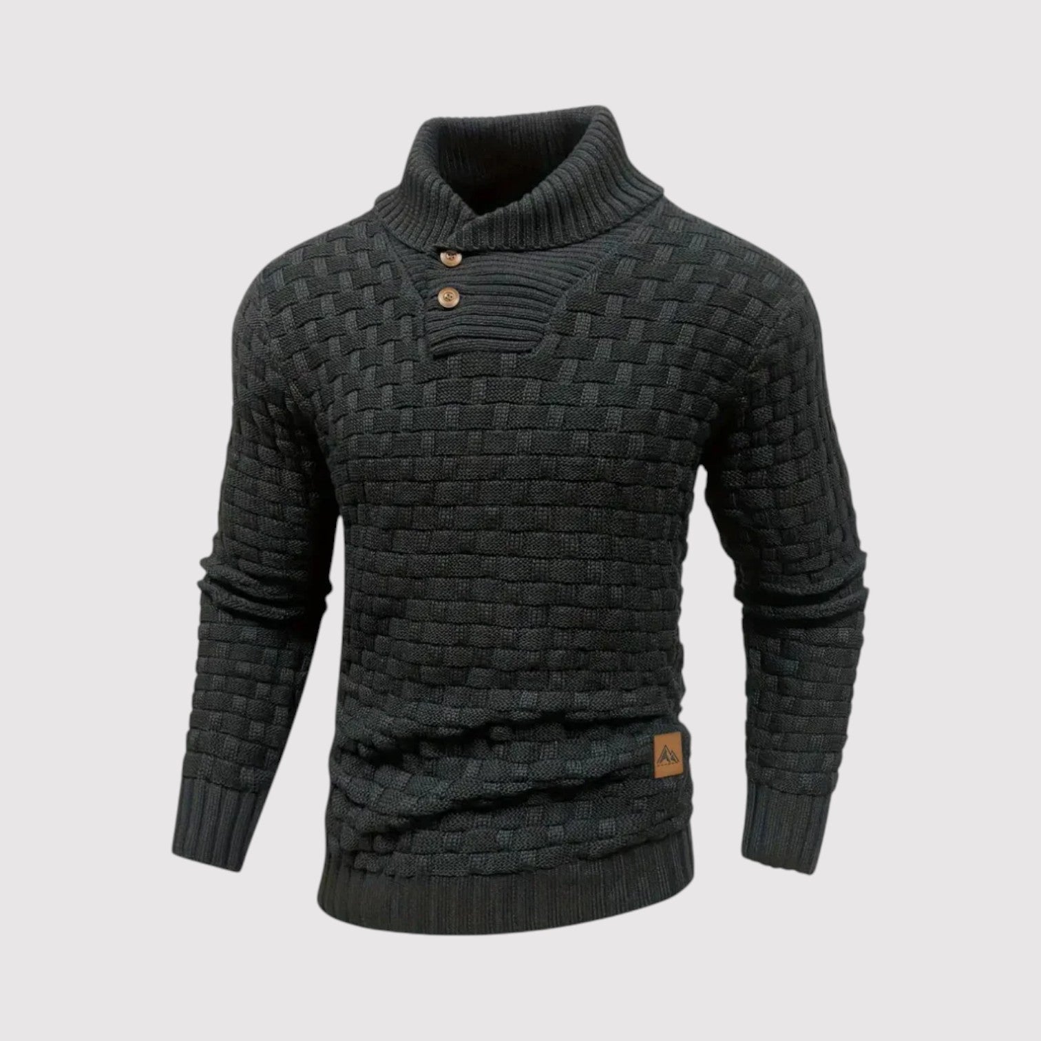 リョウ チェックニット ハイネックセーター