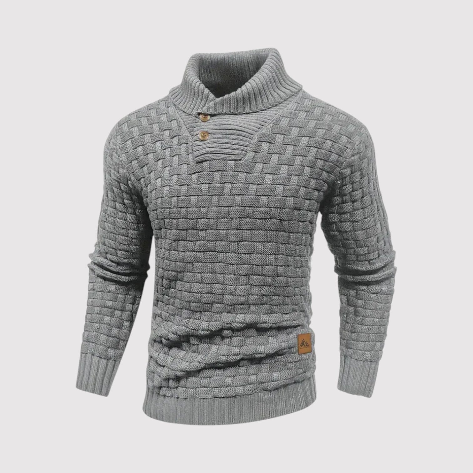 リョウ チェックニット ハイネックセーター