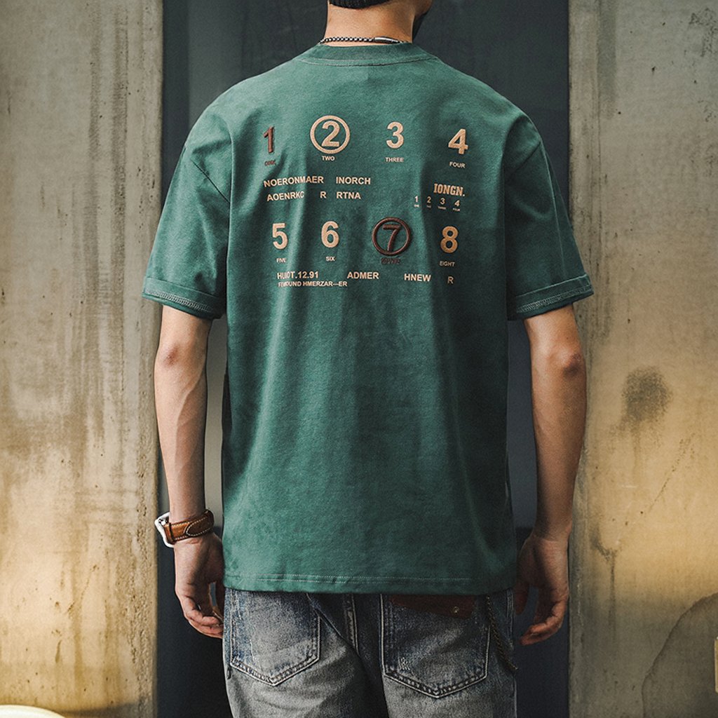 ナンバーアートバックプリントTシャツ