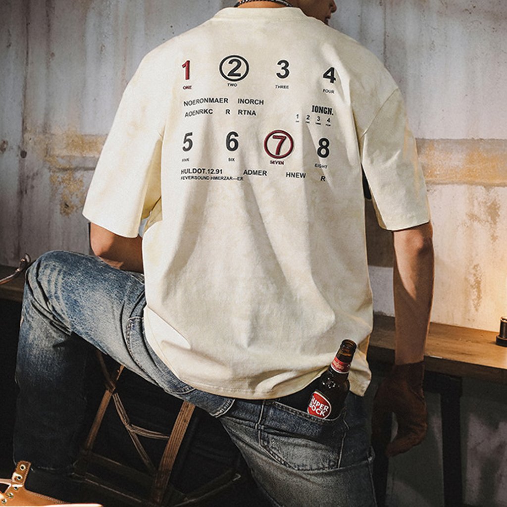 ナンバーアートバックプリントTシャツ