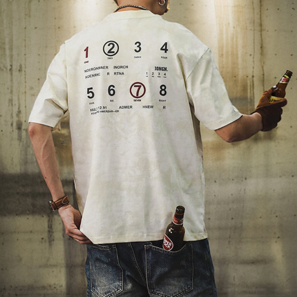 ナンバーアートバックプリントTシャツ