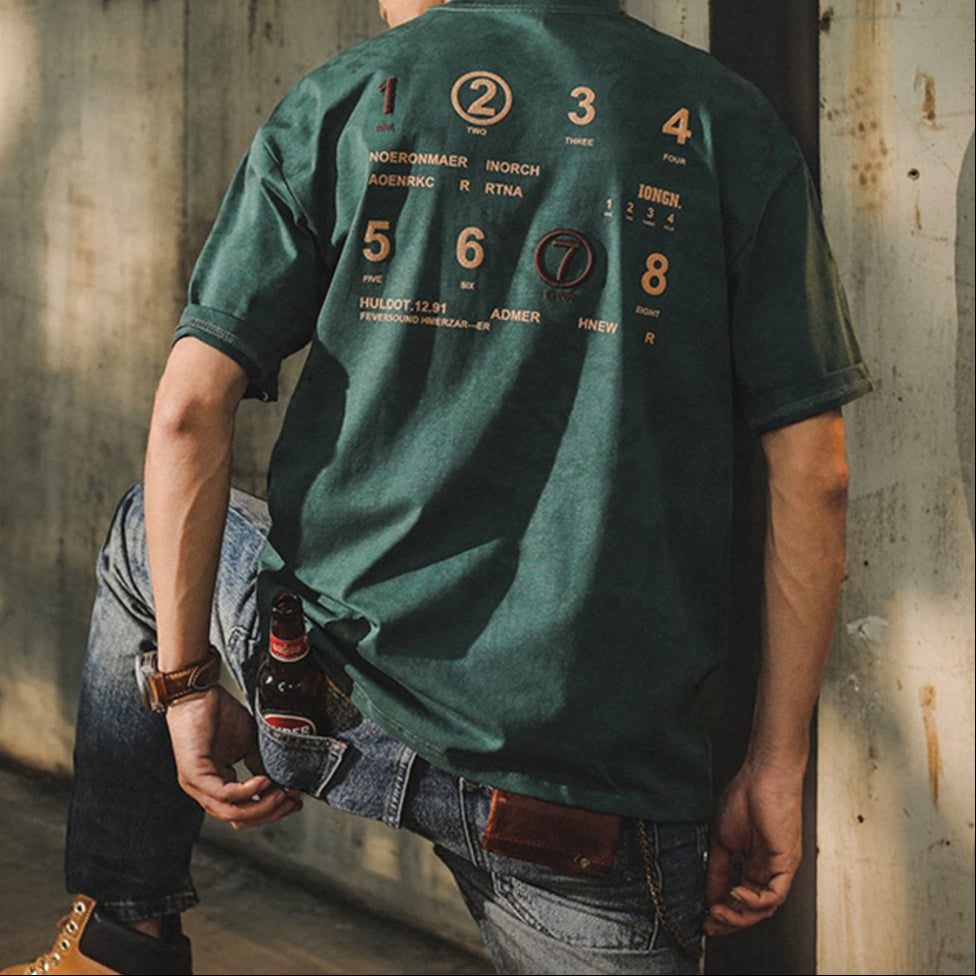 ナンバーアートバックプリントTシャツ