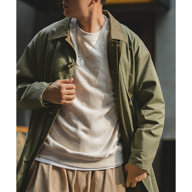 オリーブ シン コットンステンカラーコート