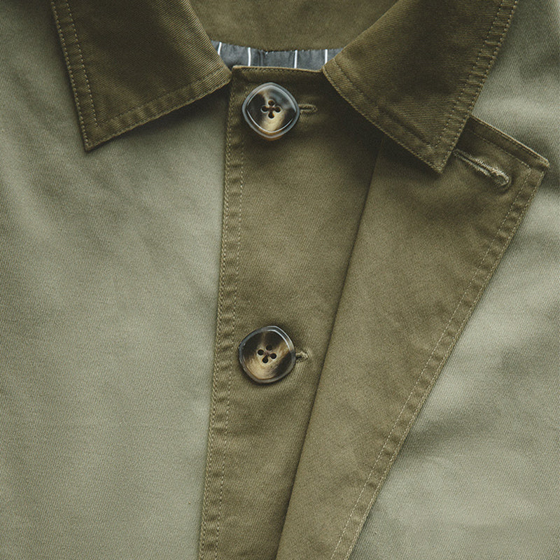 オリーブ シン コットンステンカラーコート