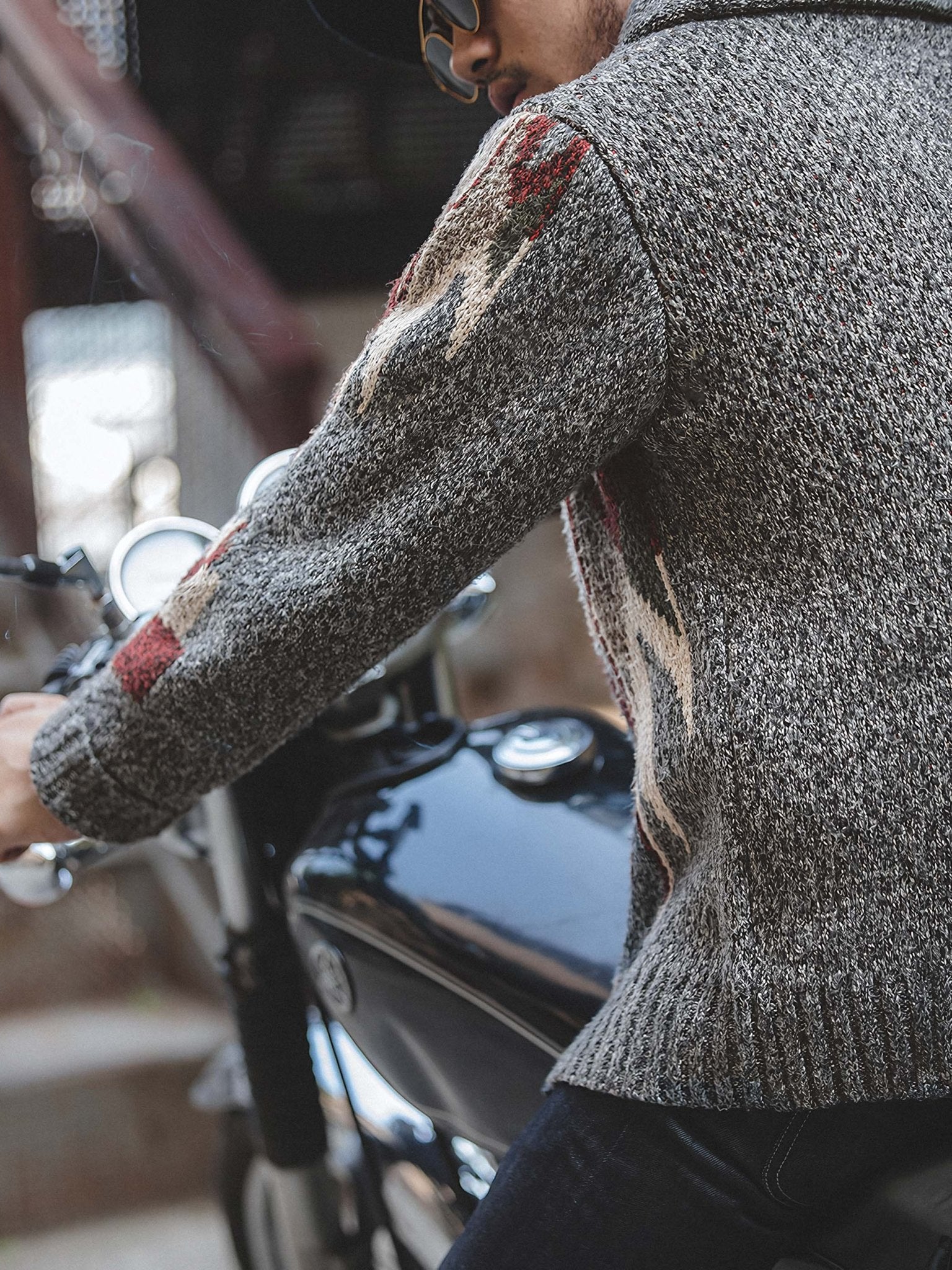 アーロン ネイティブ パターン ショールカーディガン