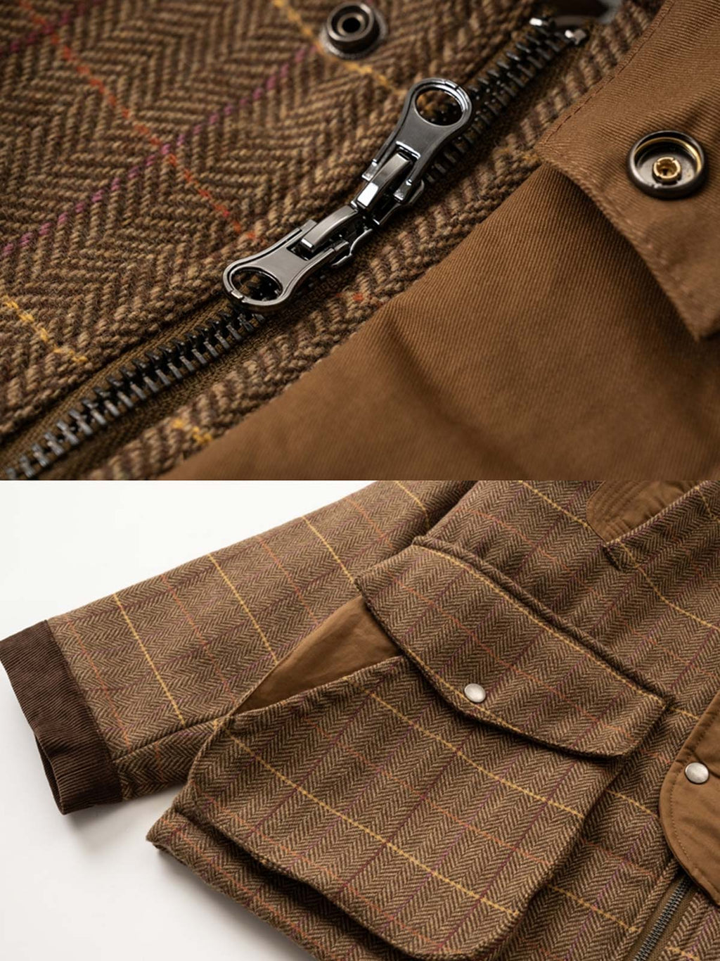 ブラウンセイジチェックジャケット