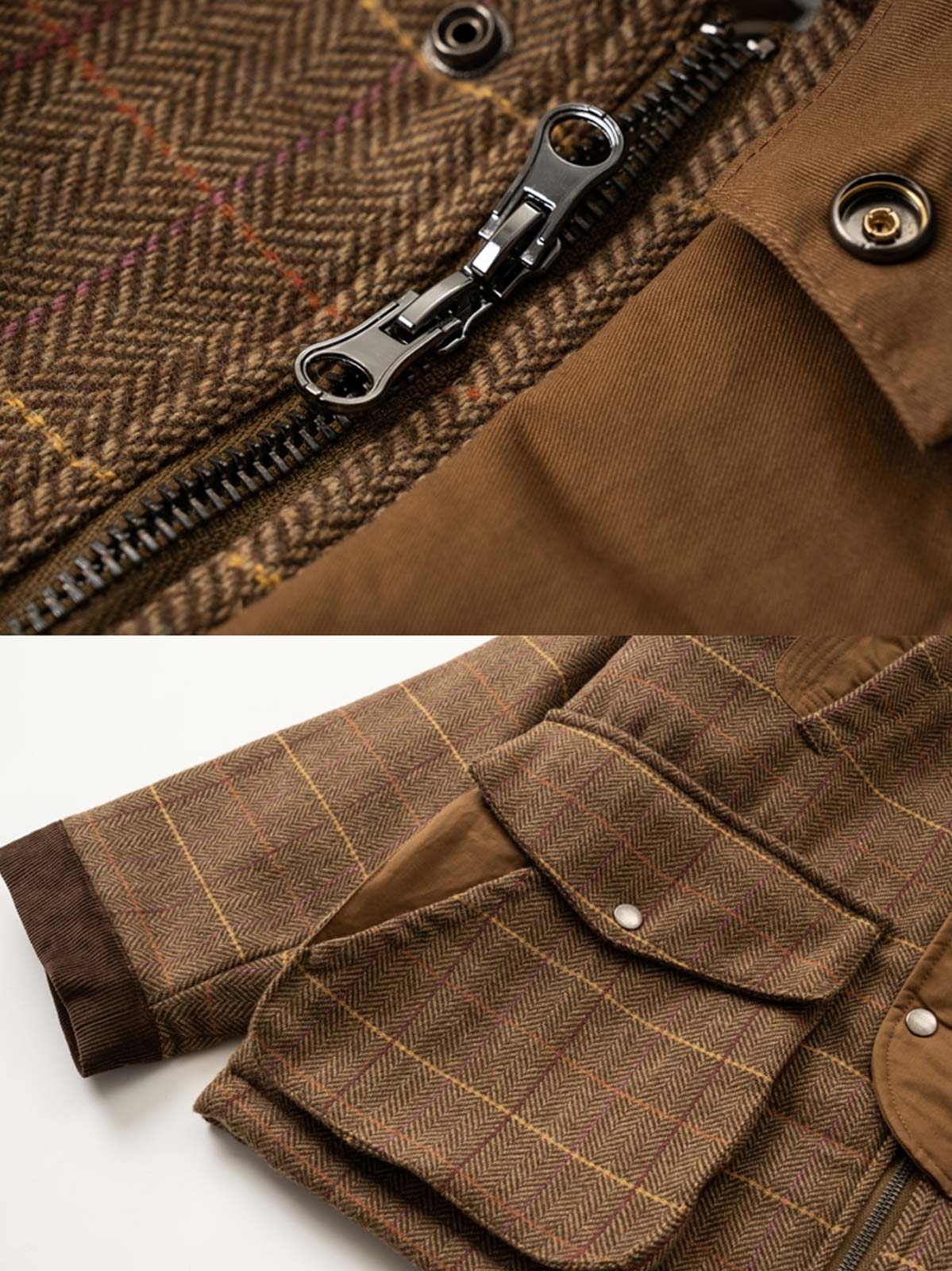 ブラウンセイジチェックジャケット