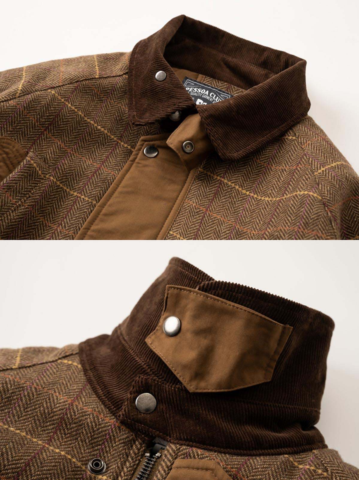 ブラウンセイジチェックジャケット