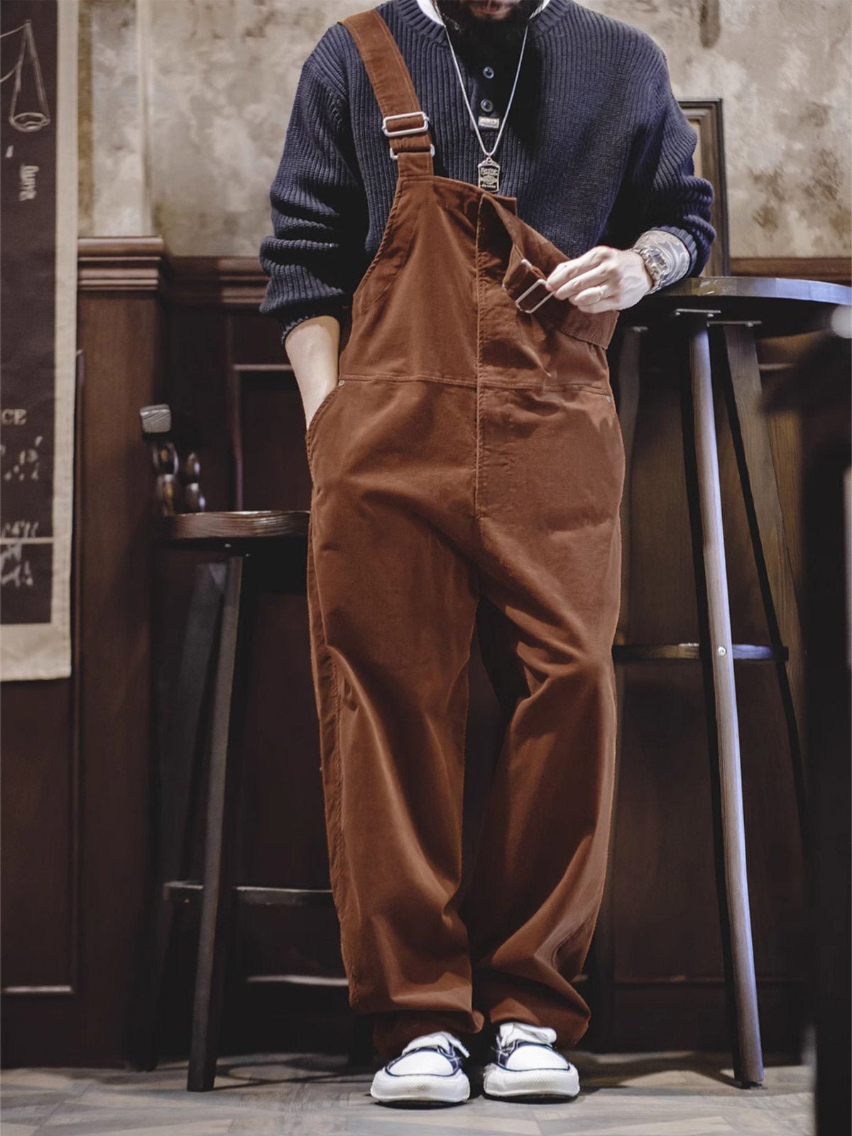 ハル ブラウン コーデュロイ オーバーオール