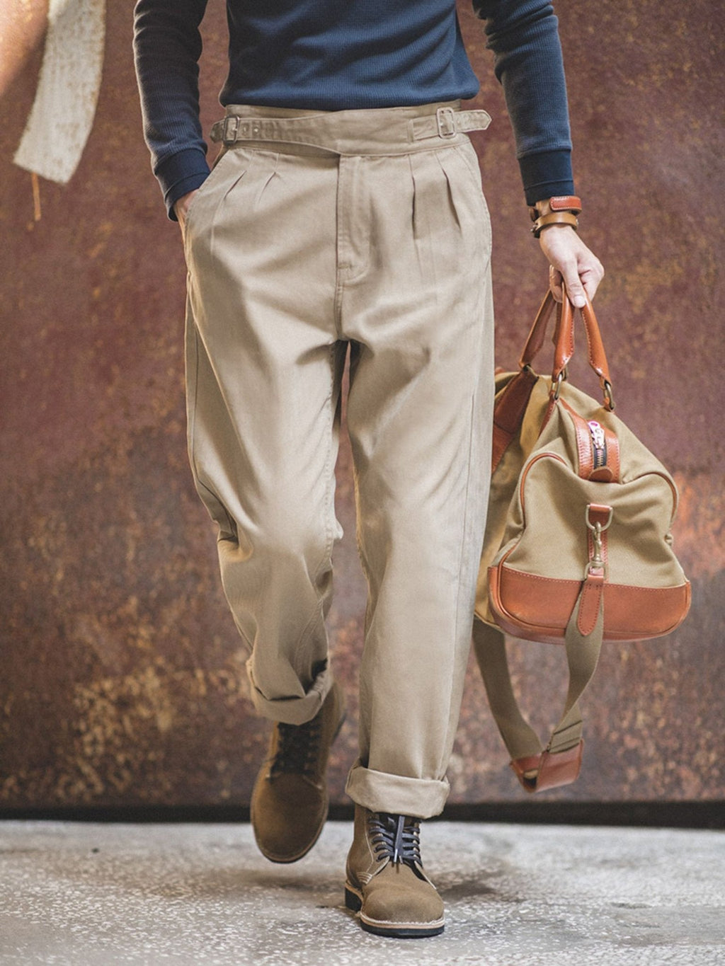 レン ワイドテーパード カーゴパンツ