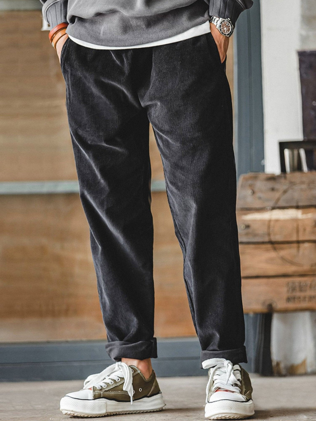 コーデュロイリラックススラックス