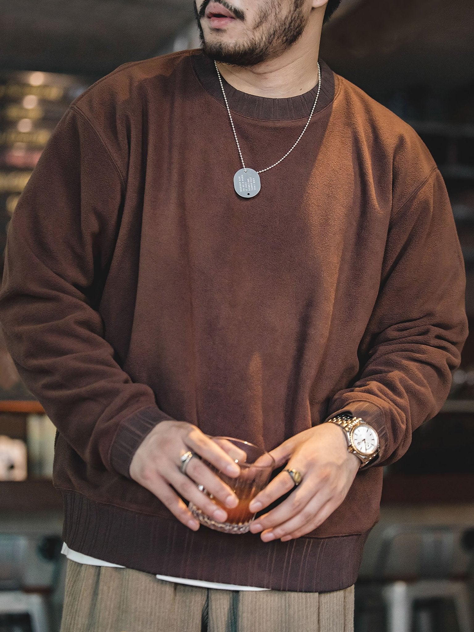 レン クルーネック フリーススウェット