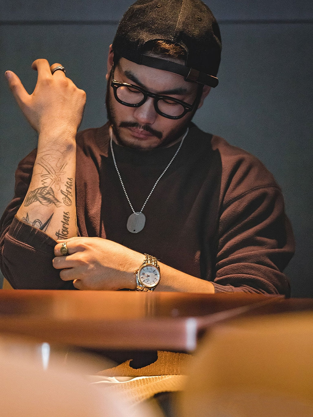 レン クルーネック フリーススウェット