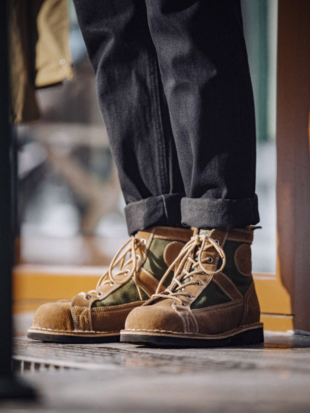 ケンジ オリーブ スエードブーツ