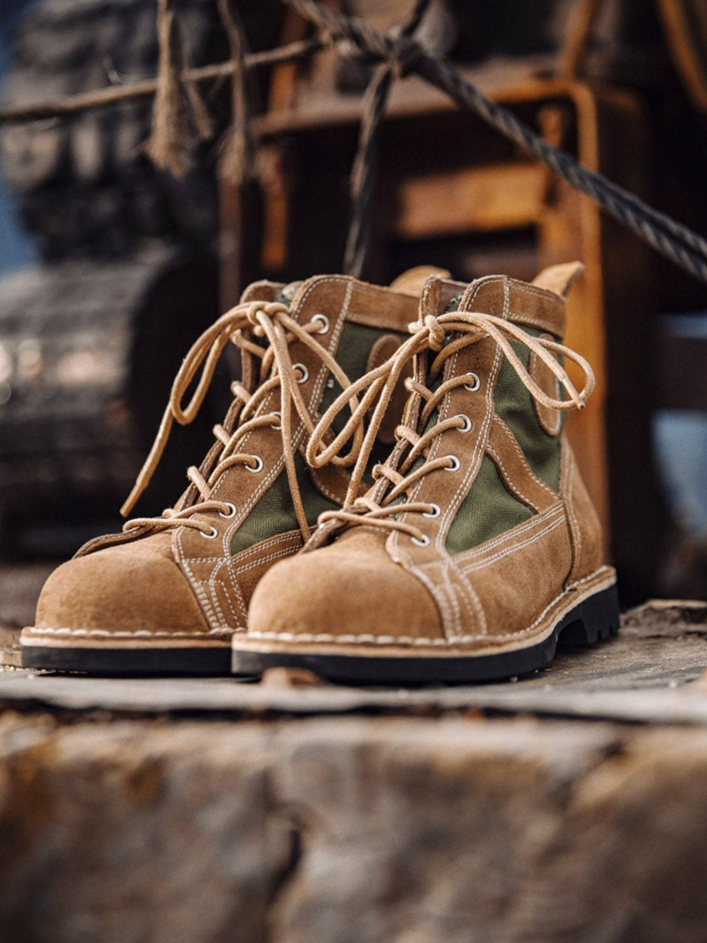 ケンジ オリーブ スエードブーツ