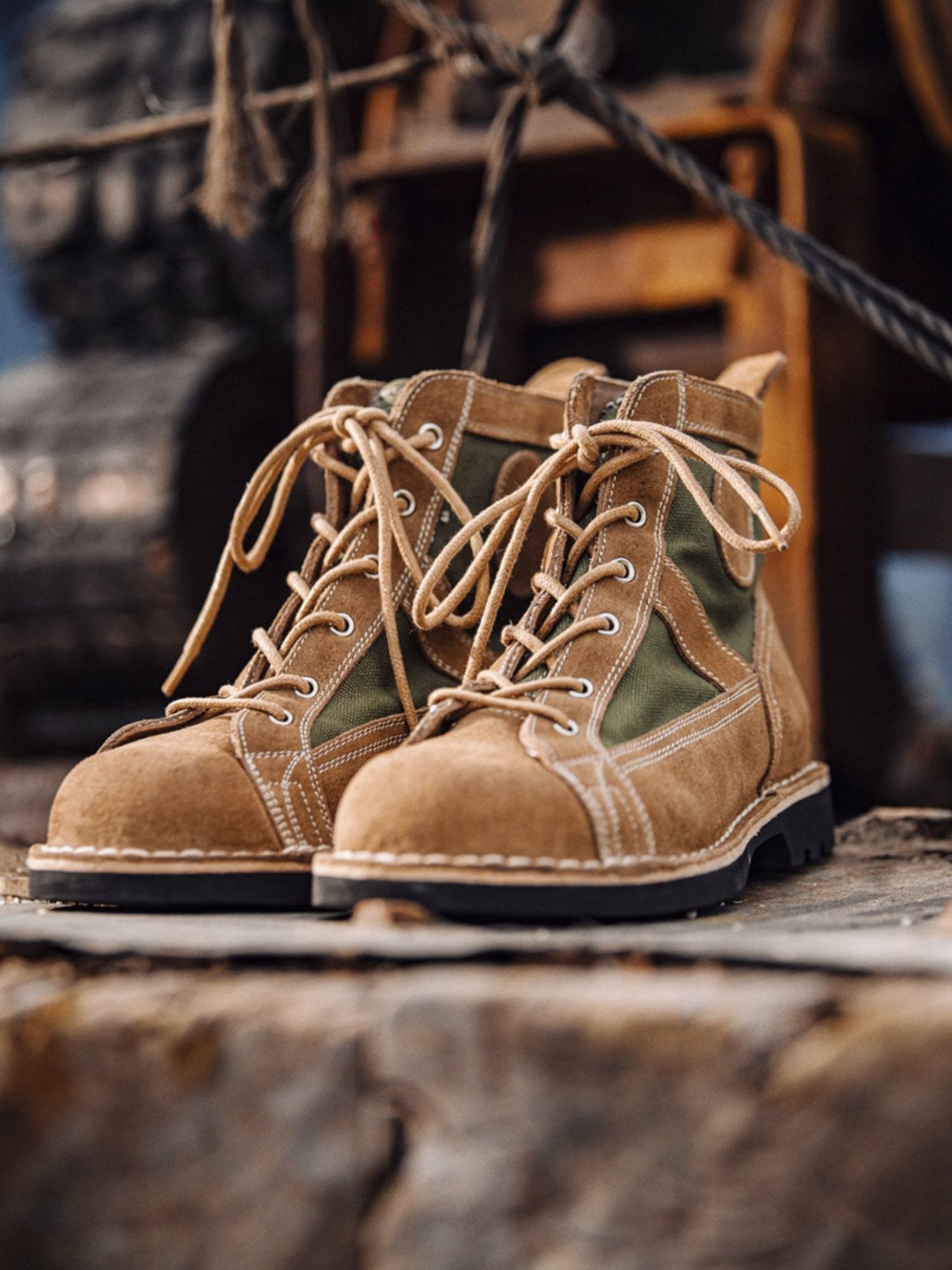 ケンジ オリーブ スエードブーツ