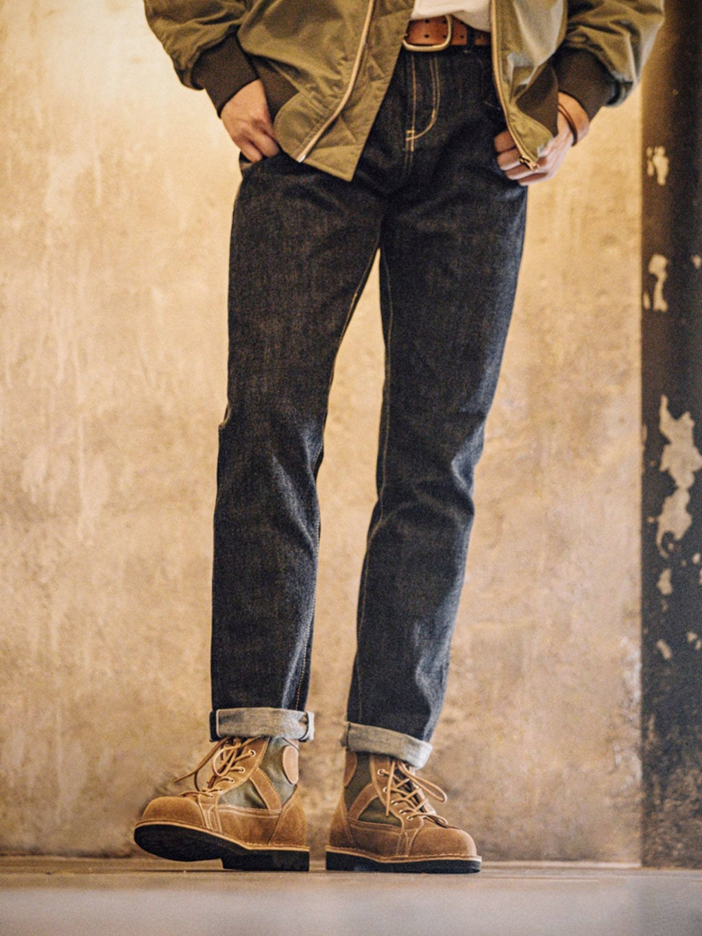 ケンジ オリーブ スエードブーツ