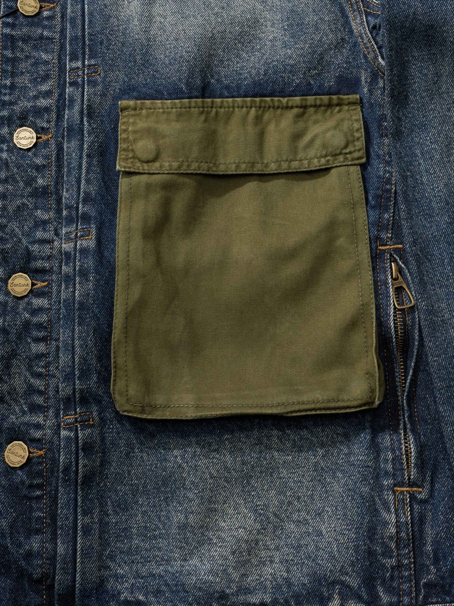 ブルーリクミリタリーデニムジャケット