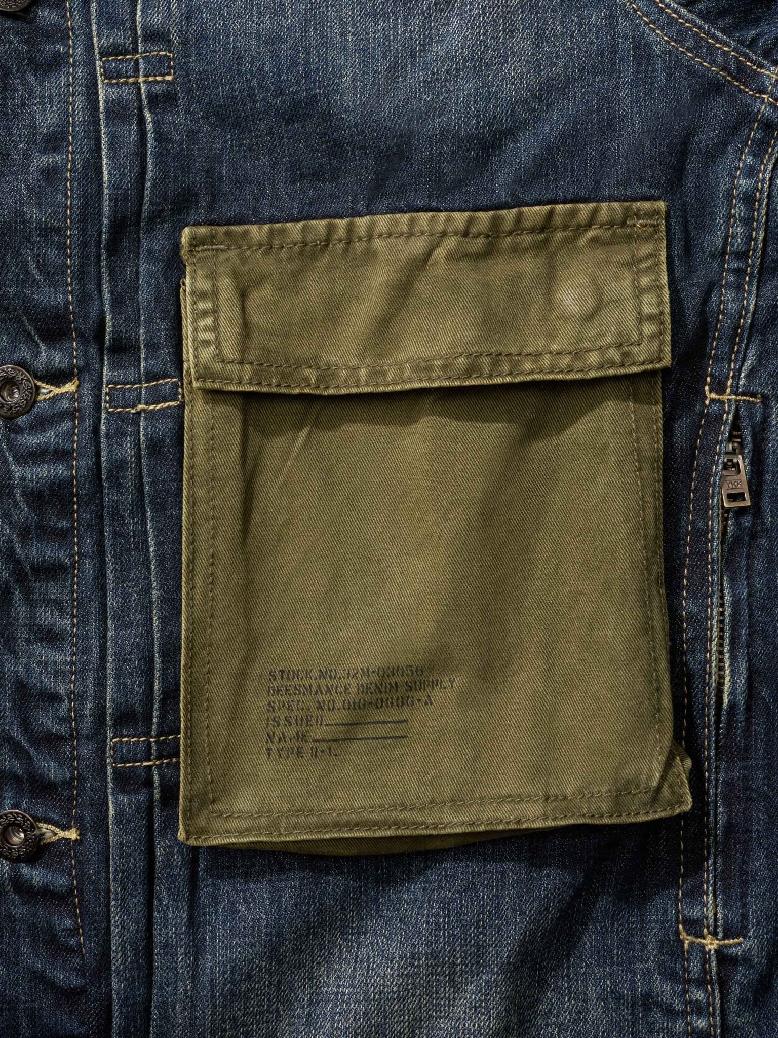 ブルーリクミリタリーデニムジャケット