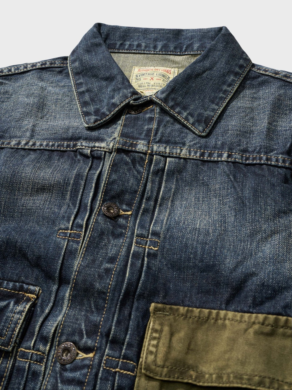 ブルーリクミリタリーデニムジャケット