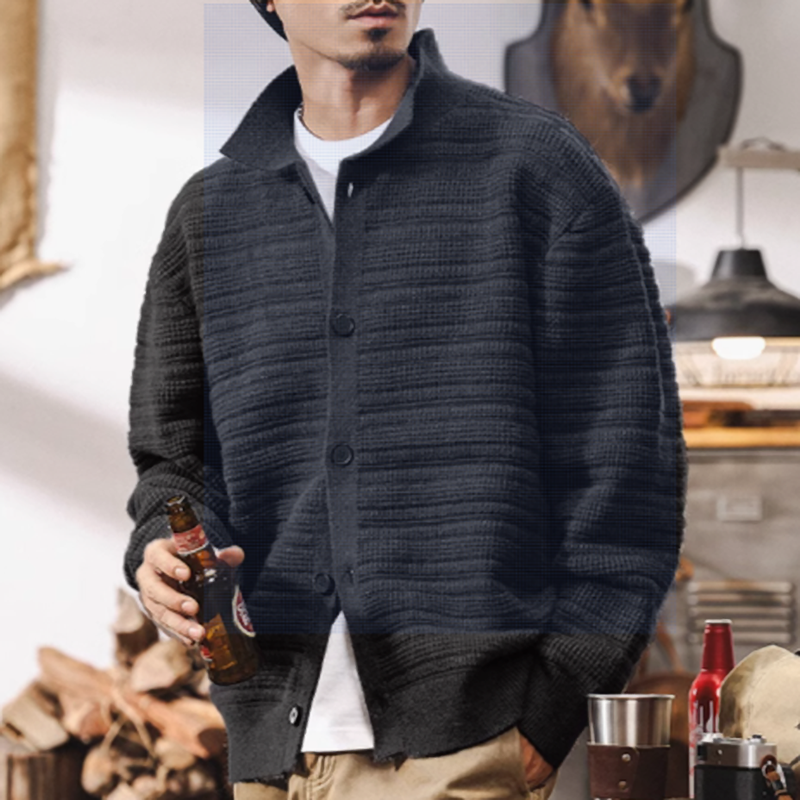 タケル リブニット ボタンカーディガン