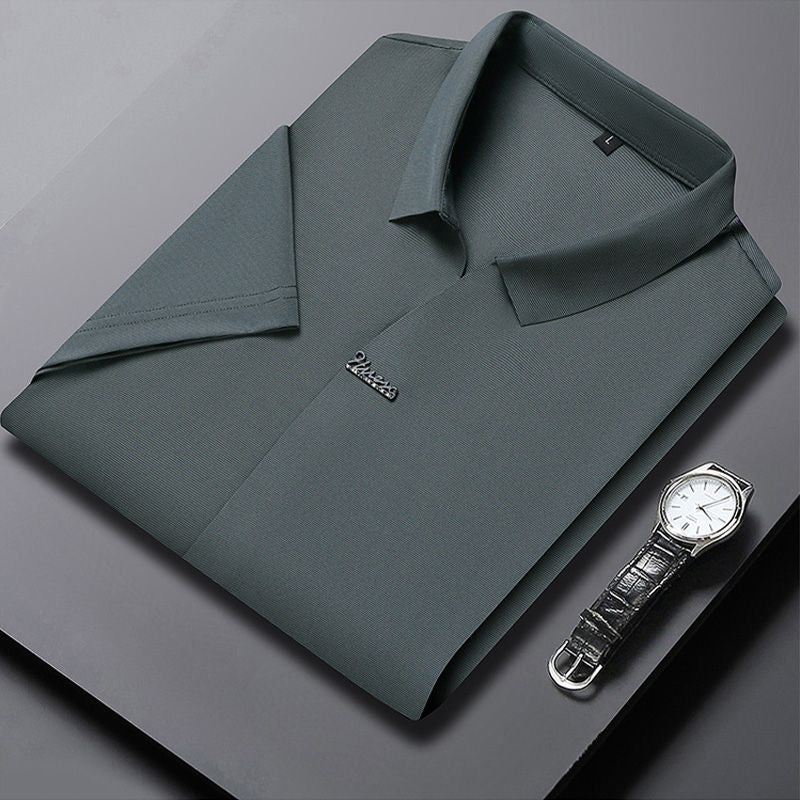 メンズ スムースストレッチポロシャツ — クリーンなスリムフィットモダンカジュアルスタイル